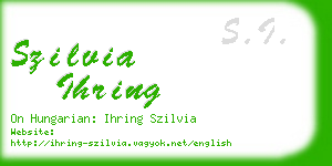 szilvia ihring business card